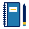 Notebook and pencil icon